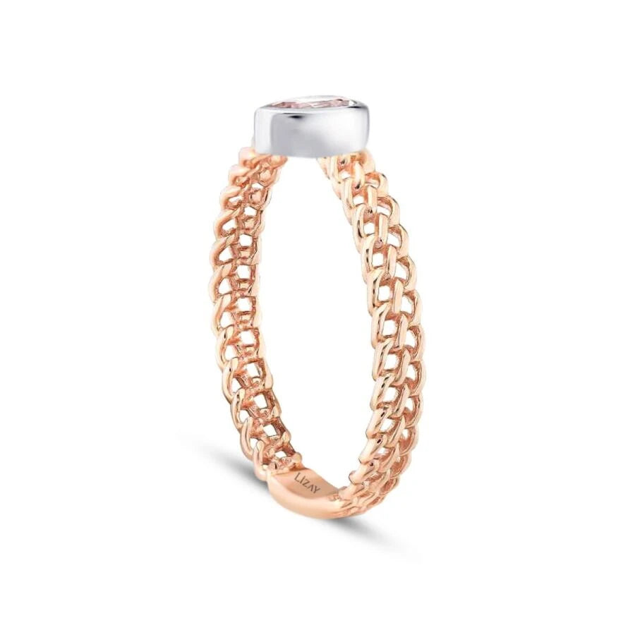 0.18 Carat Morganite Pear Ring