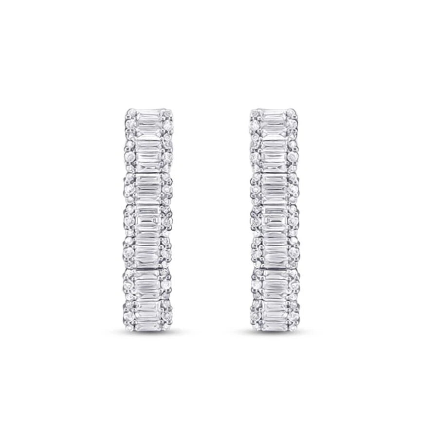 1.42 Carat Diamond Baguette Earrings