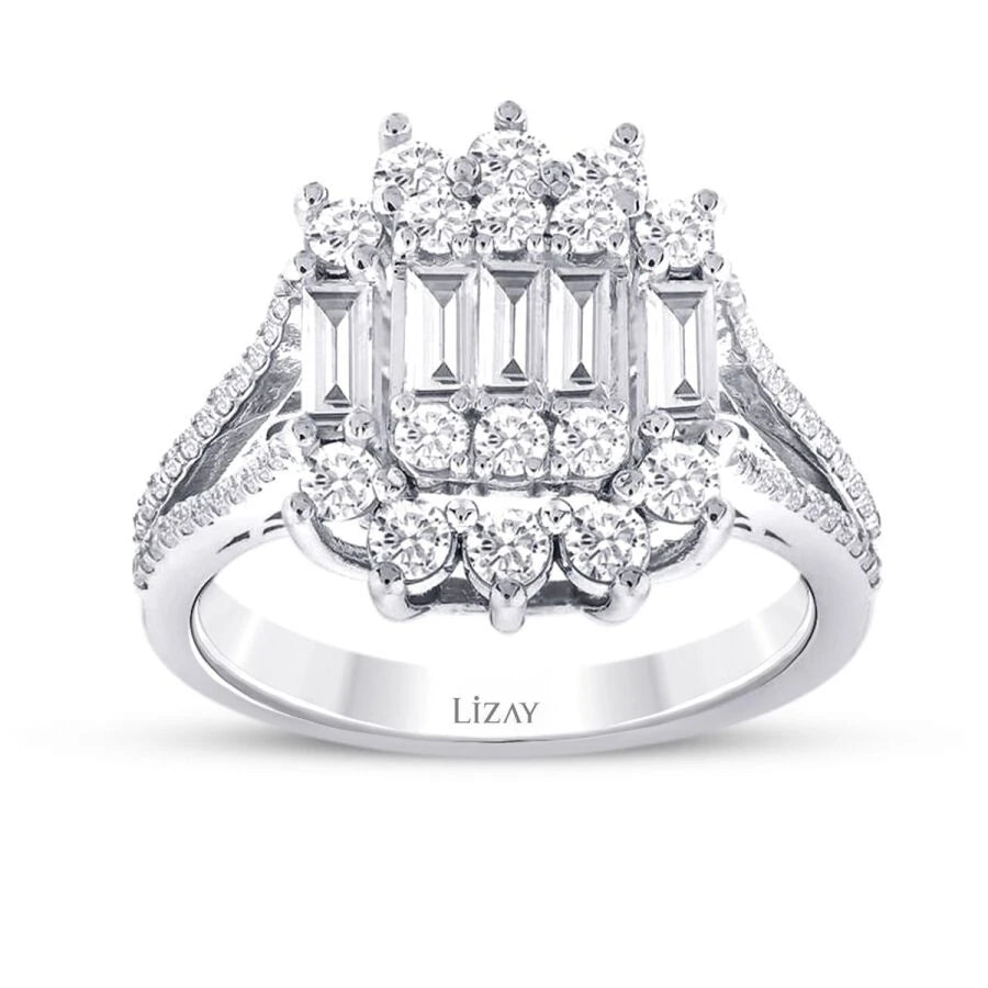 1.36 Carat Diamond Baguette Ring