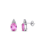 4.10 ct. Diamant Rosa Saphir Ohrringe