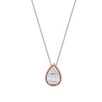 0.14 Carat Diamond Pear Baguette Necklace