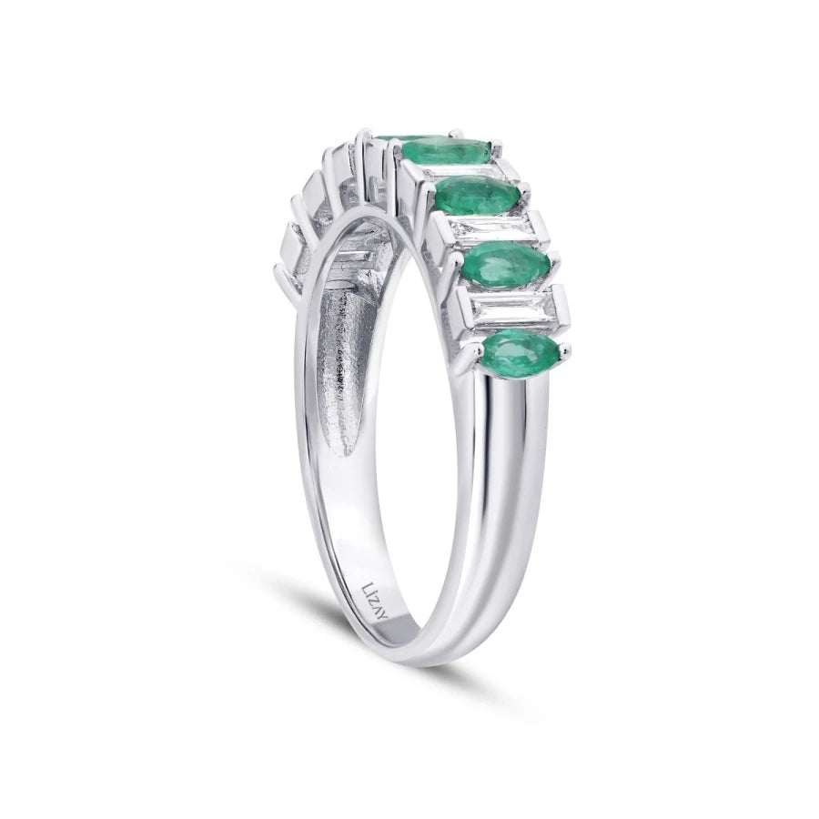 0.86 Carat Diamond Emerald Ring
