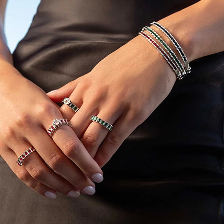 0.86 Carat Diamond Emerald Ring