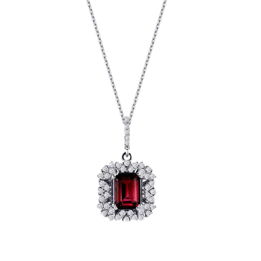 1.40 Carat Diamond Ruby Necklace