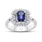 3.28 Carat Diamond Sapphire Ring
