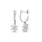 0.94 Carat Diamond Flower Earrings