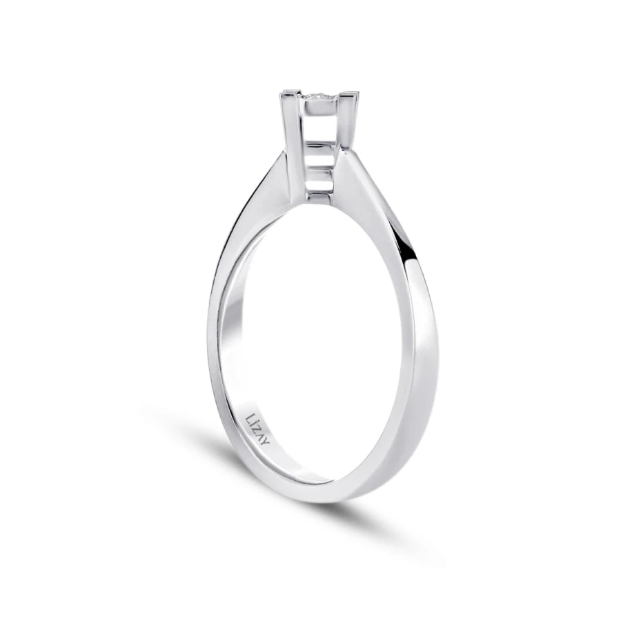 0.09 Carat Diamond Effect Solitaire Engagement Ring