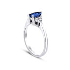 0.93 ct. Diamant Tropfen Saphir Ring