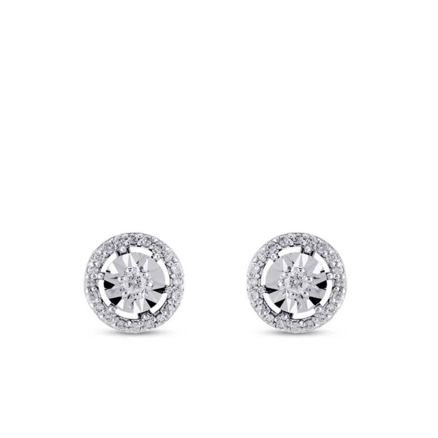0.15 Carat Diamond Round Earrings