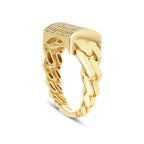 Gold Stone Chain Ring