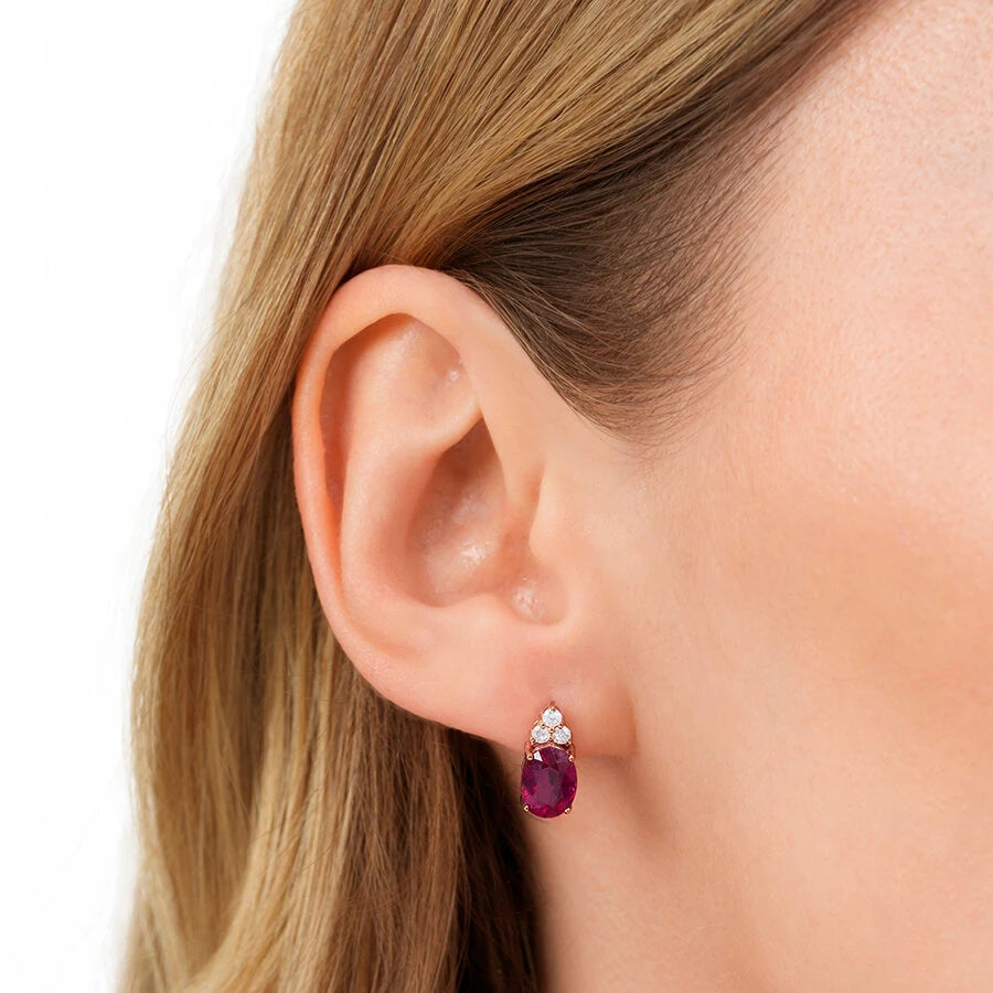 3,96 Karat Diamant-Rubin-Ohrringe