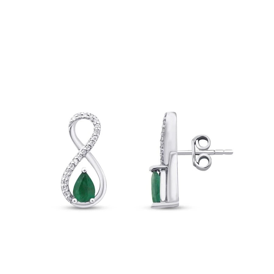 0.81 Carat Diamond Emerald Earrings