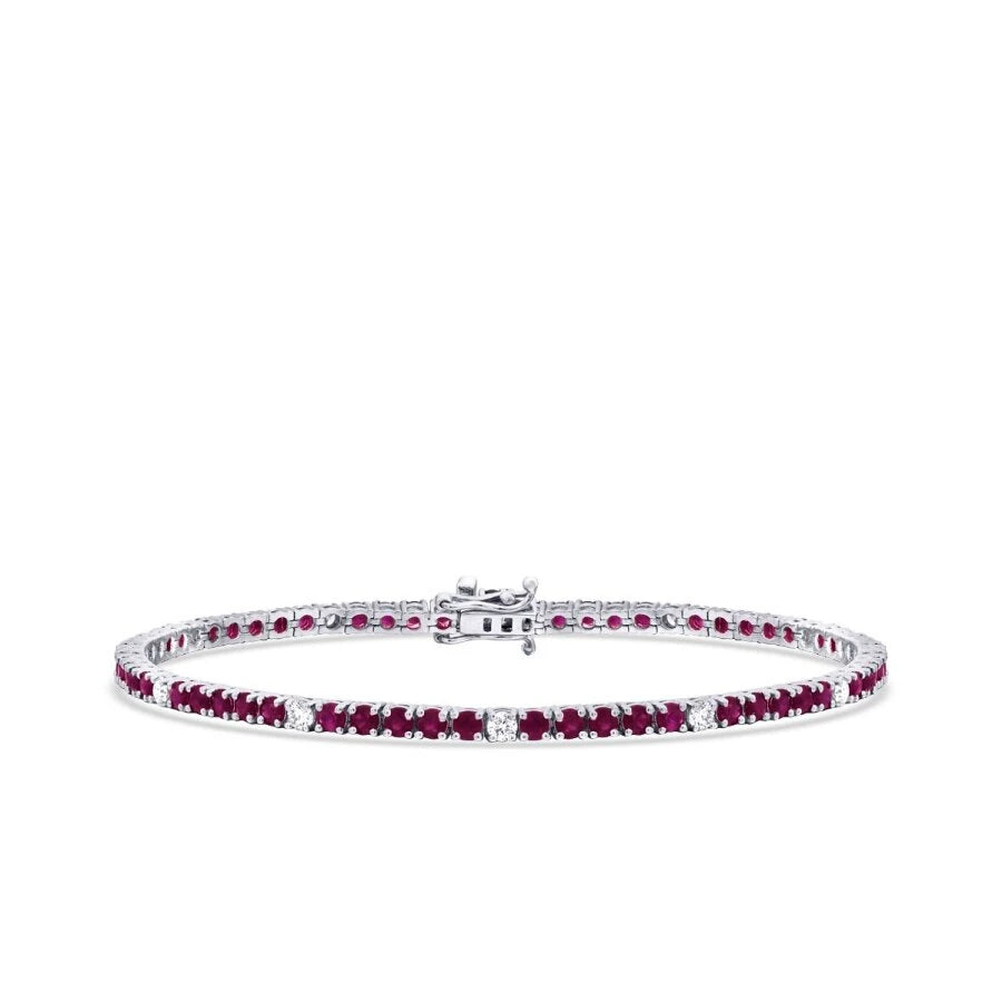 3,92 Karat Diamant-Rubin-Armband