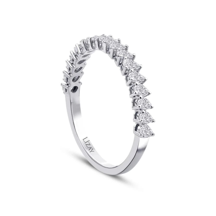 0.55 Carat Diamond Pear Half-Eternity Ring