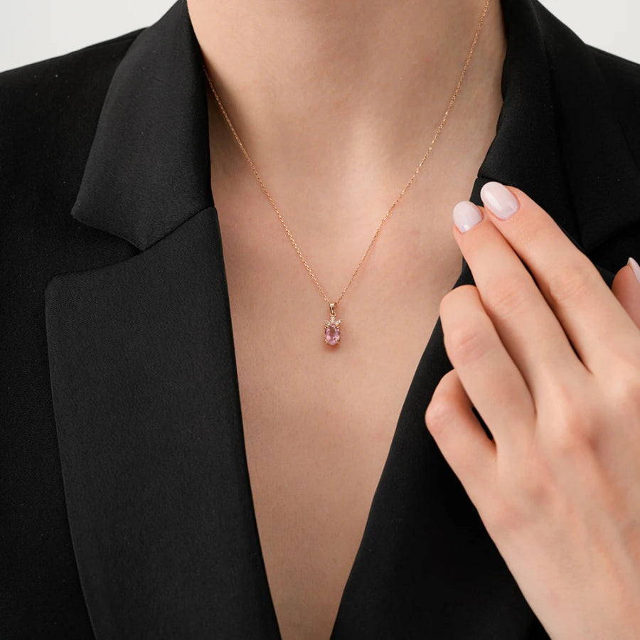 0.86 Carat Diamond Tourmaline Necklace