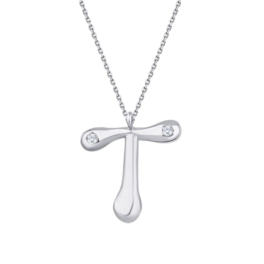Halskette mit T-Buchstabe und 0,04 Karat Diamanten