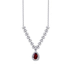 1.22 Carat Diamond Pear Ruby Necklace