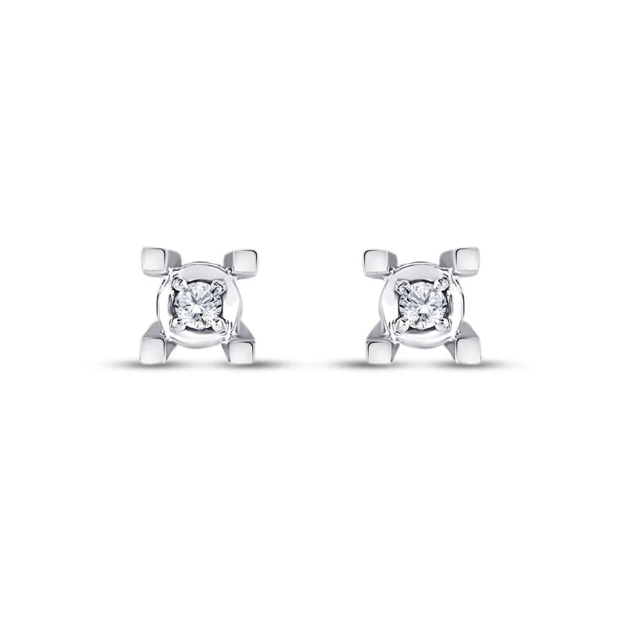 0.08 Carat Diamond Solitaire Earrings