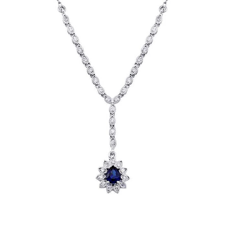 0.78 Carat Diamond Sapphire Necklace