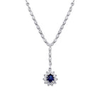 0.78 Carat Diamond Sapphire Necklace
