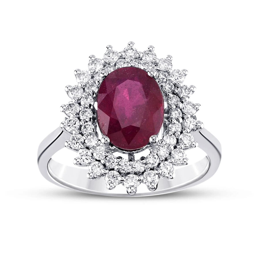 1.24 Carat Diamond Ruby Ring