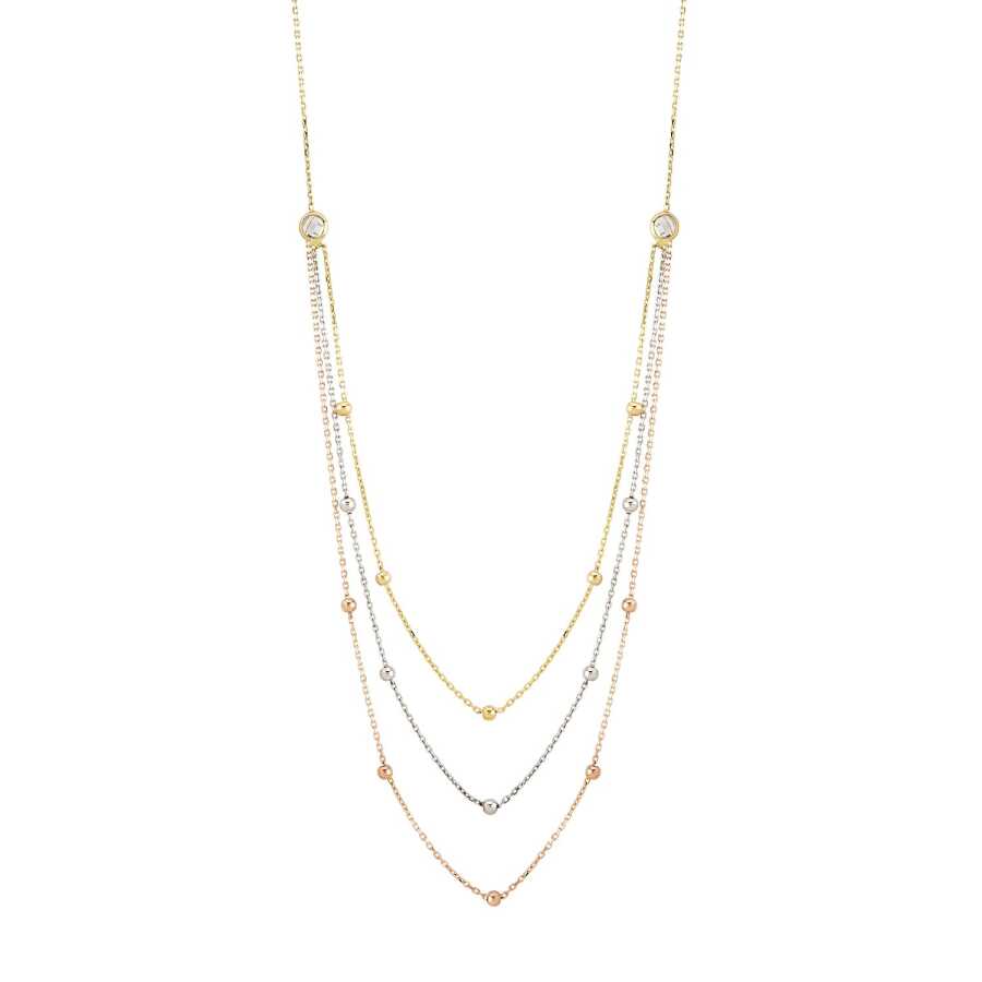 Gold Three-Tone Doric Necklace
