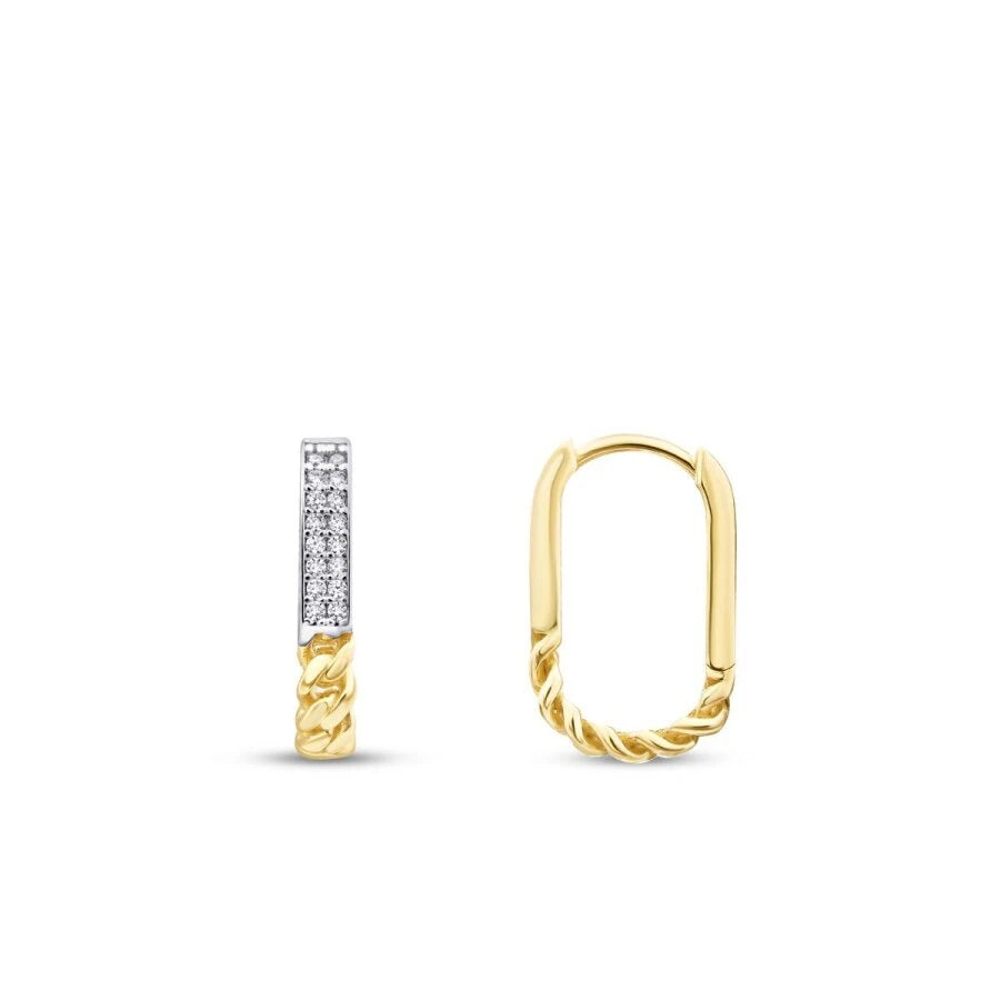 Goldene ovale Kettenohrringe