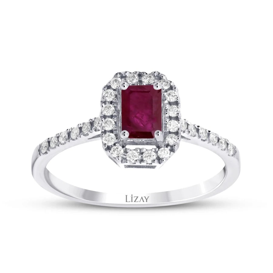 0.65 Carat Diamond Ruby Ring