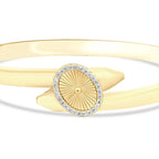 Gold Effect-Stone Button Bangle