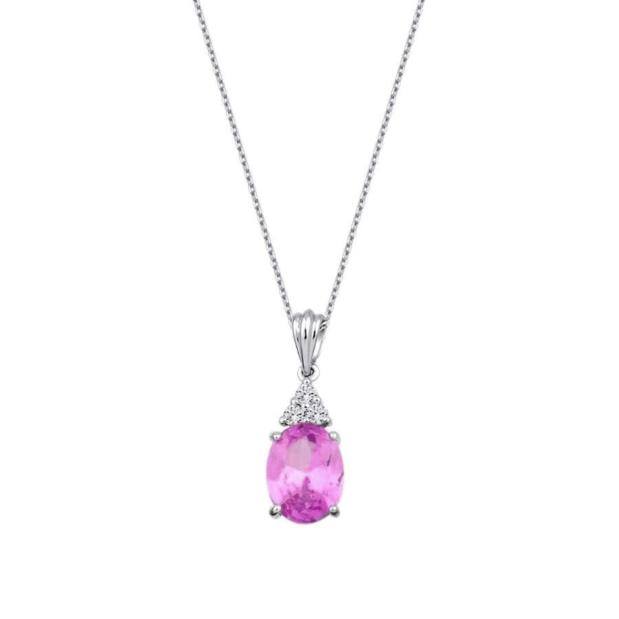 Halskette mit 2,03 Karat Diamanten und rosa Saphir