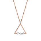 0.07 Carat Diamond Baguette Triangle Necklace
