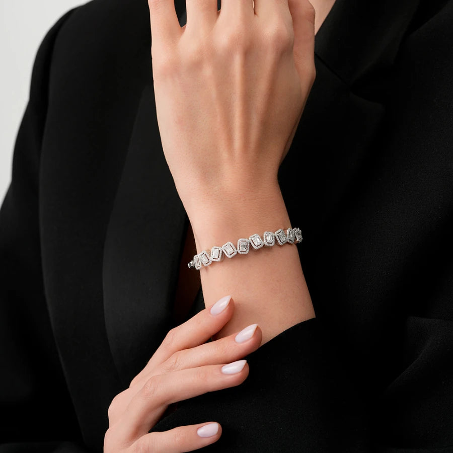 1.54 Carat Diamond Baguette Bangle