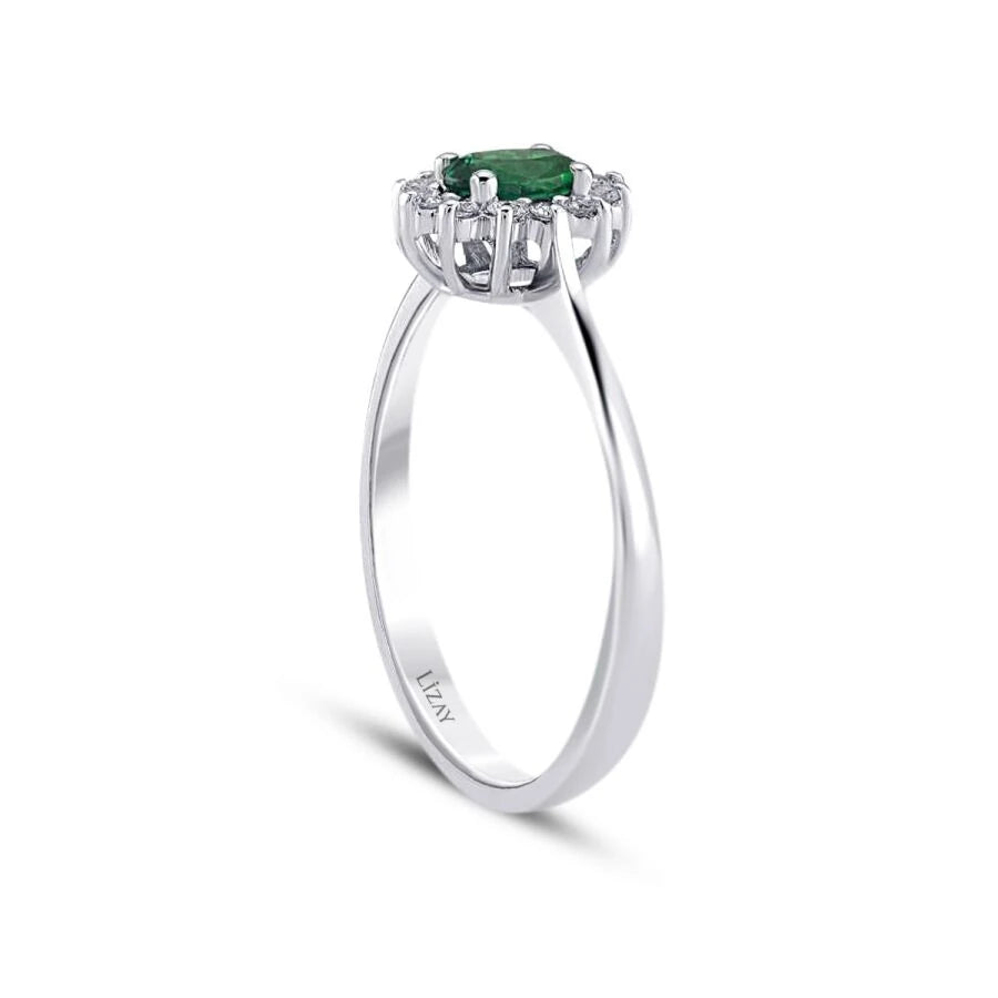 0.35 Carat Diamond Emerald Ring