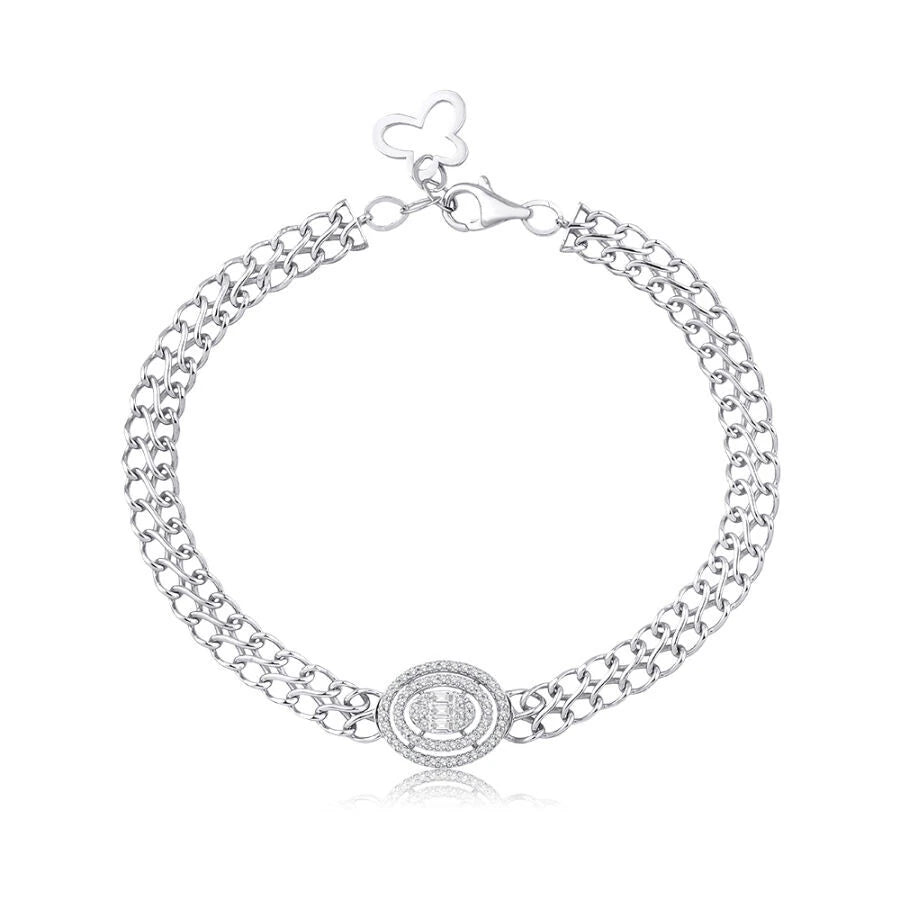 Armband mit 0,25 Karat Diamanten im Baguetteschliff