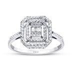 0.07 Carat Diamond-Effect Baguette Ring