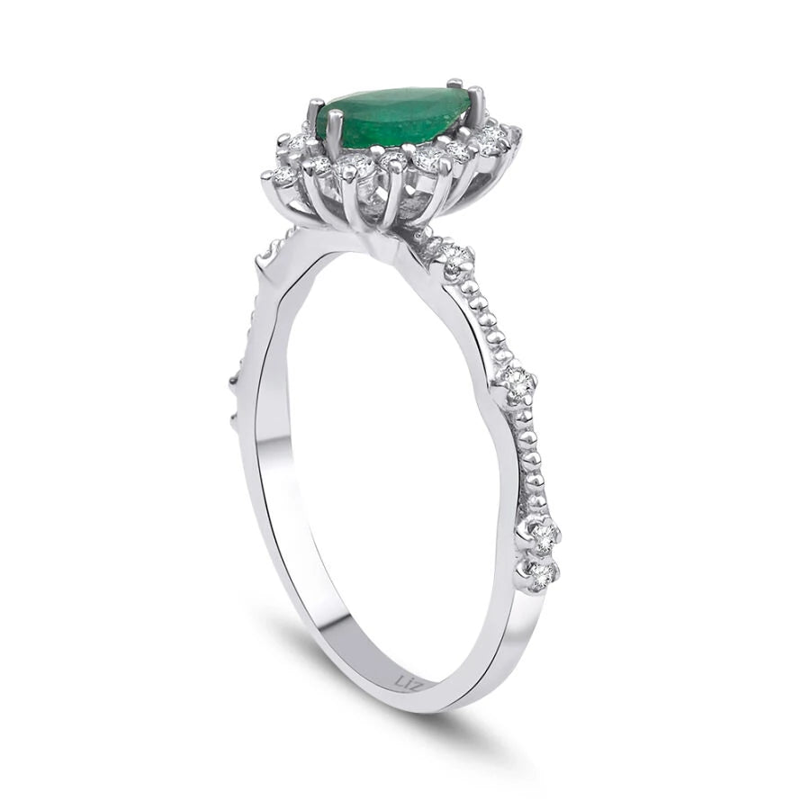 0.60 Carat Diamond Emerald Ring