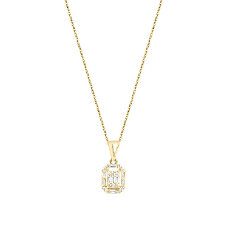 0.14 Carat Diamond Baguette Necklace