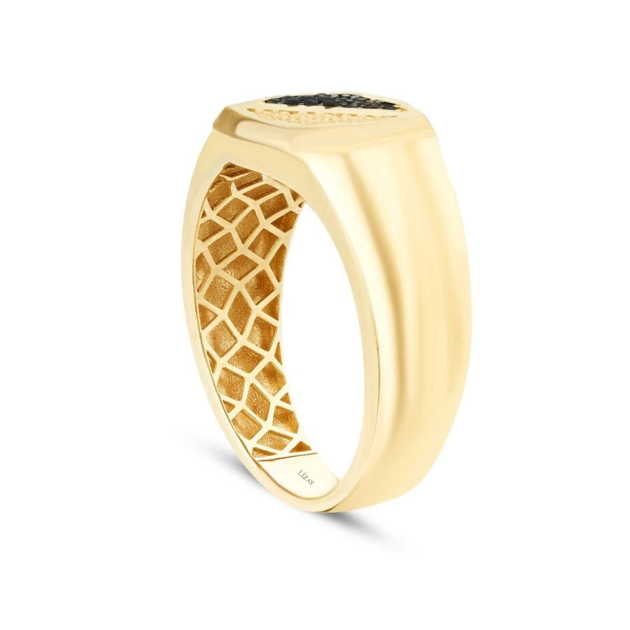 Gold Black Stone Geometric Men’s Ring