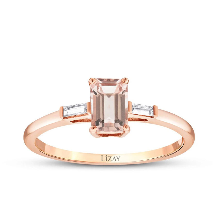 0,66 Karat Diamant-Morganit-Ring