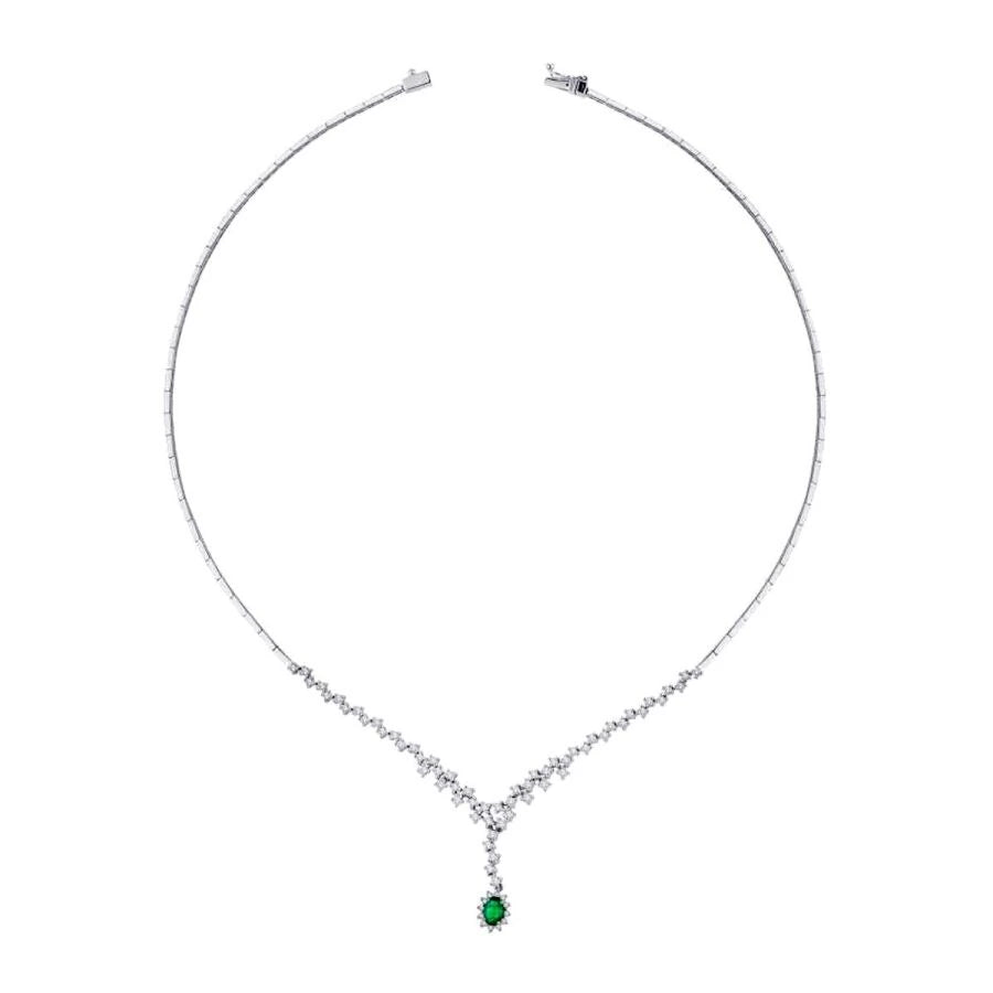 1,83 Karat Diamant-Smaragd-Halsband