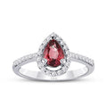0.83 Carat Diamond Pear Ruby Ring