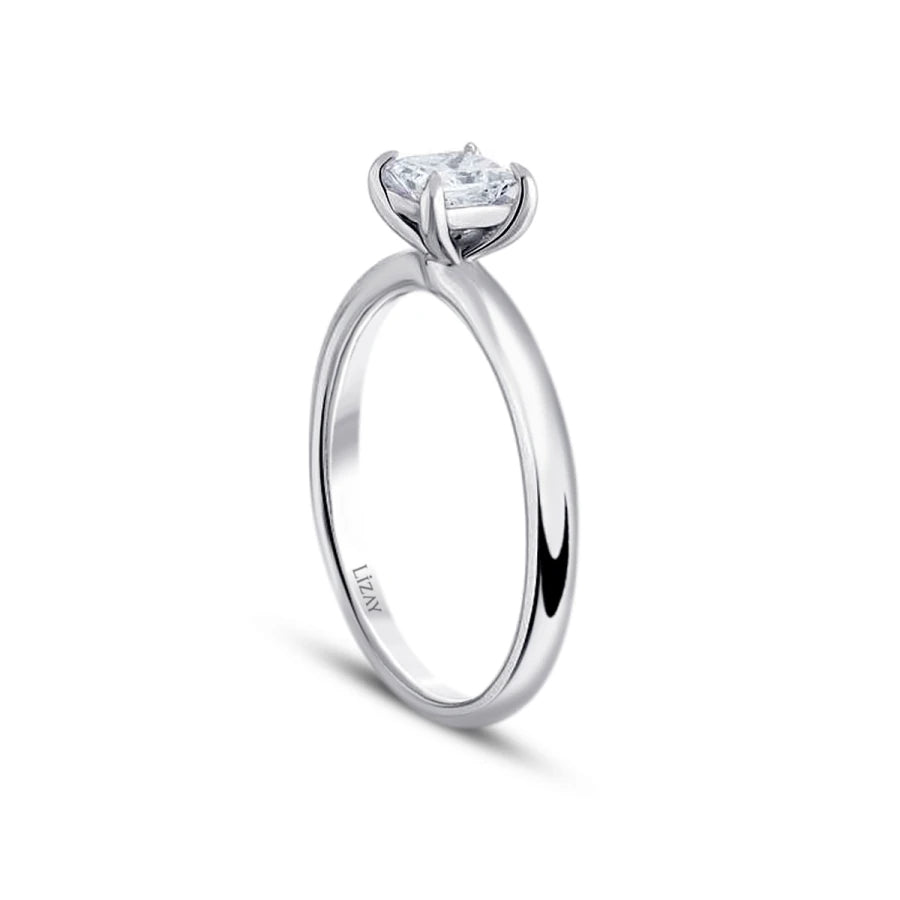 0.40 Carat Diamond Princess Solitaire Engagement Ring
