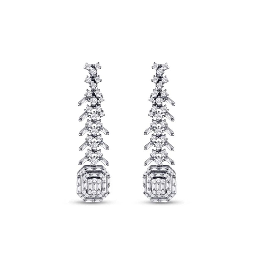2.43 Carat Diamond Baguette Earrings