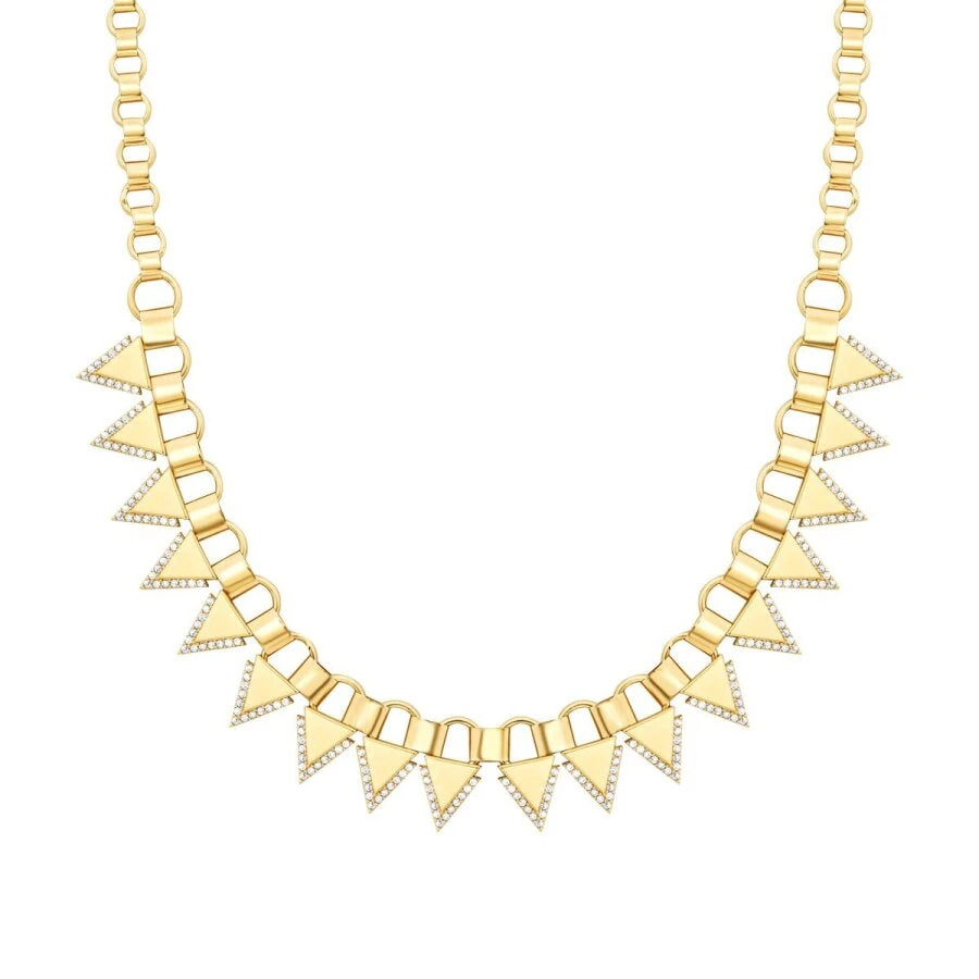 Gold Triangle Stone Collar Necklace
