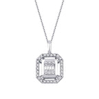 0.14 Carat Diamond Baguette Necklace