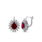 6.14 Carat Diamond Ruby Earrings