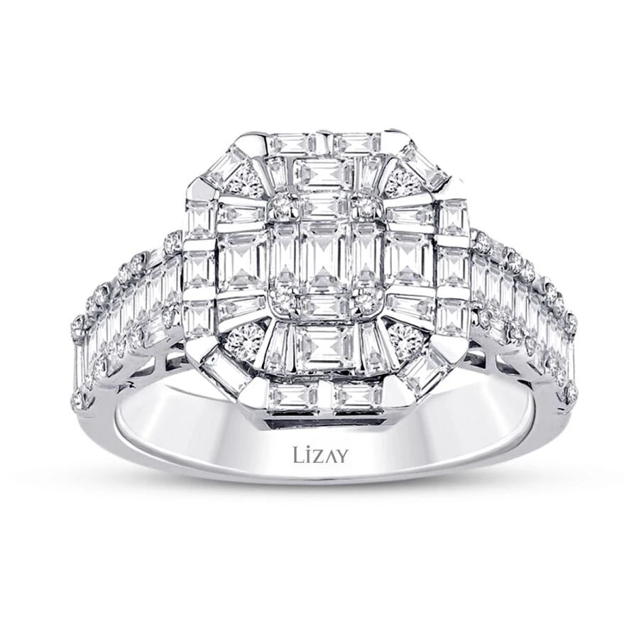 1,63 Karat Diamant-Baguette-Ring