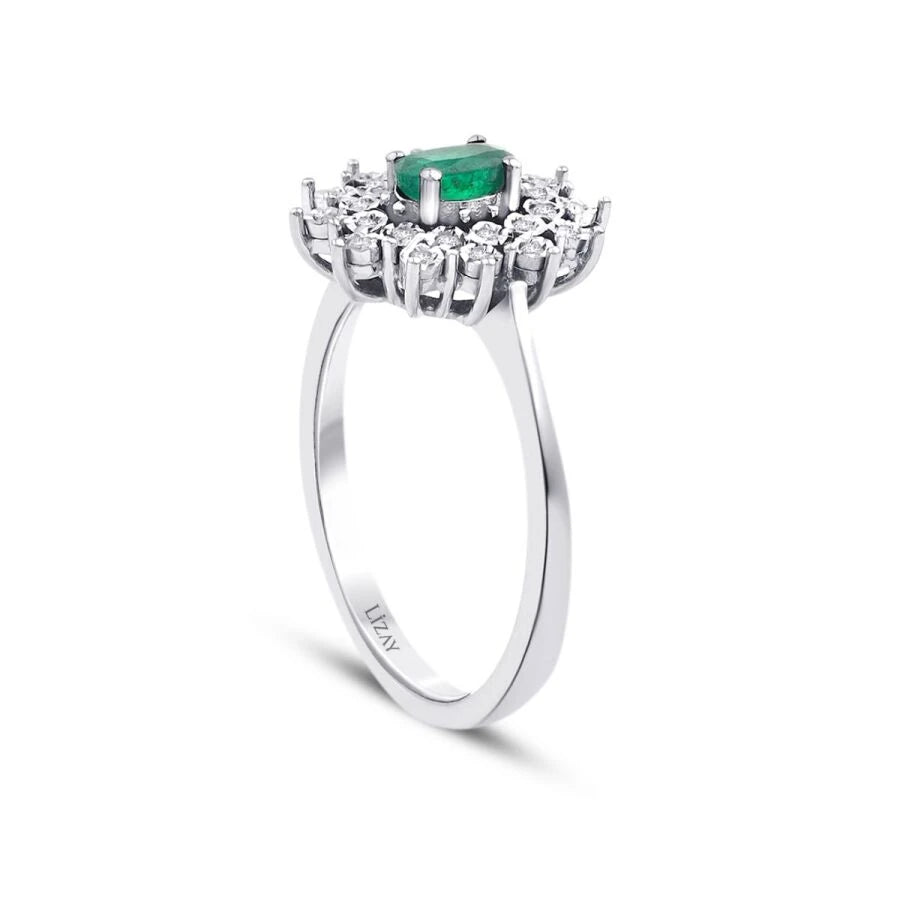 0.36 Carat Diamond Emerald Ring