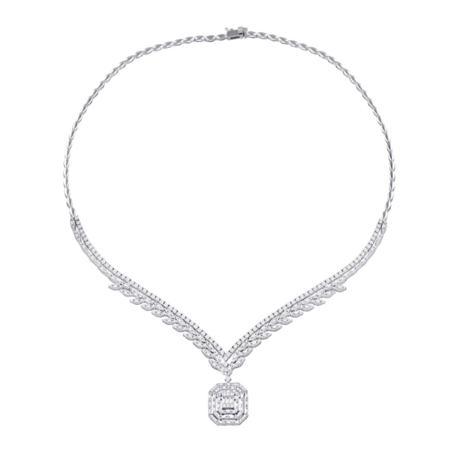 Halsband mit 6,89 Karat Diamanten im Baguette-Schliff