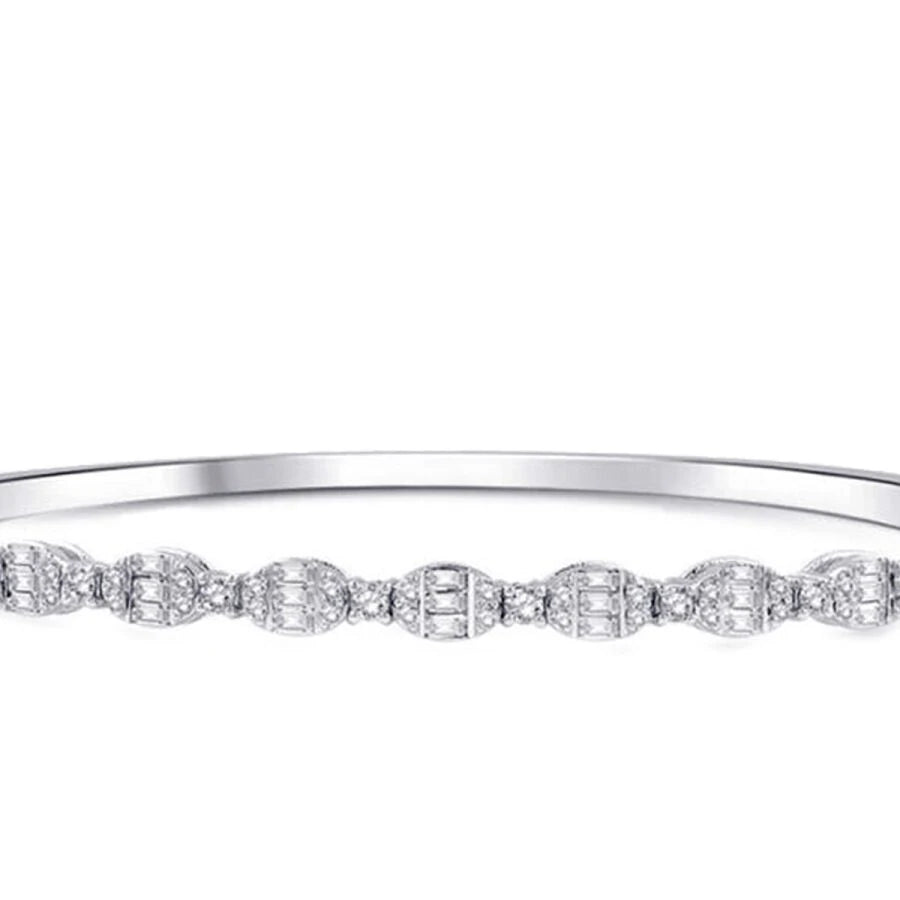 1.11 Carat Diamond Baguette Bangle